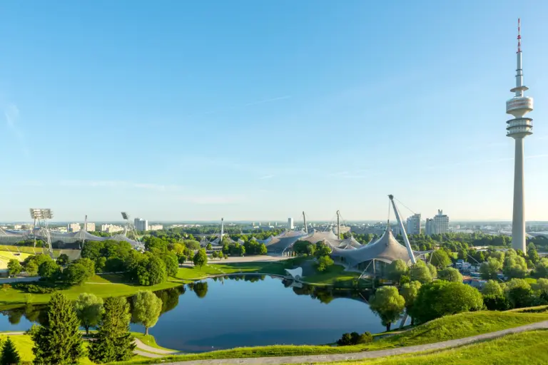 Foto Panorama München mit Blick Olympiapark